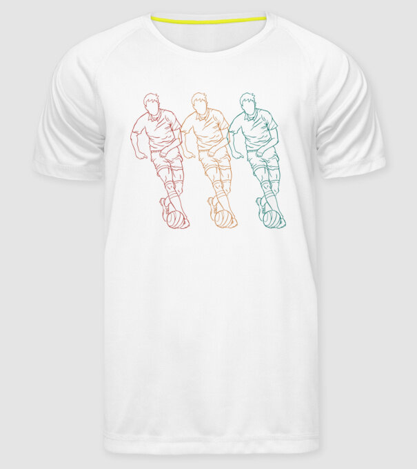 Fotbalist Retro model alb pe tricou