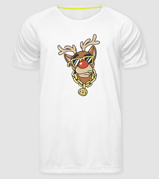 Gangster Reindeer model alb pe tricou