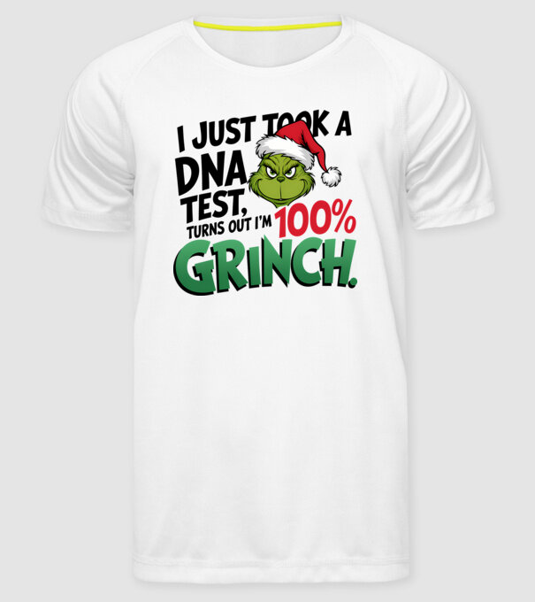 Grinch DNA test model alb pe tricou