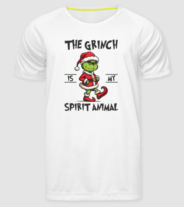 Grinch is my spirit animal model alb pe tricou