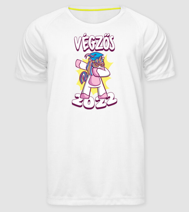 Inorog Absolvent model alb pe tricou