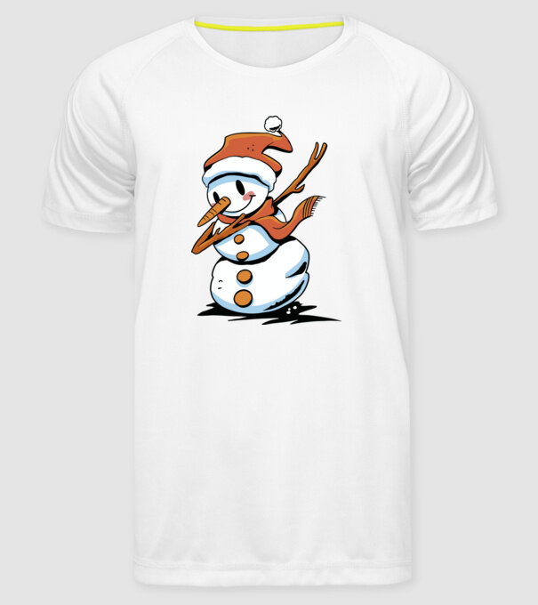 om de zăpadă Dab model alb pe tricou