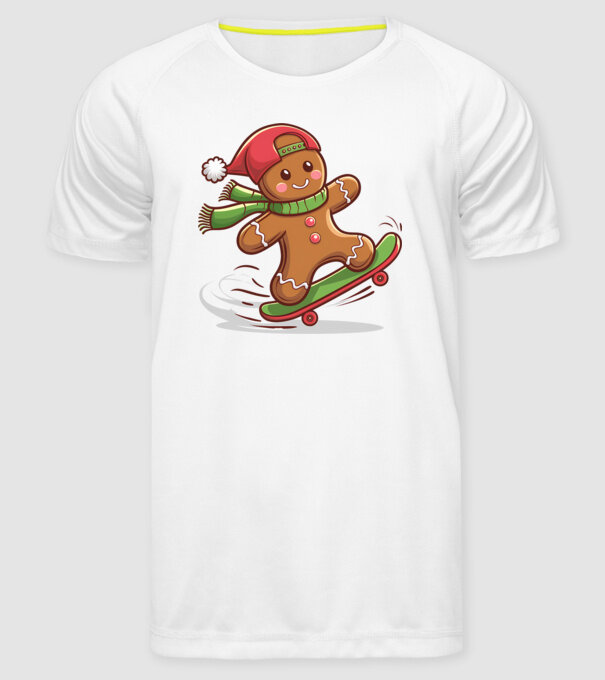 Patinator de turtă dulce model alb pe tricou