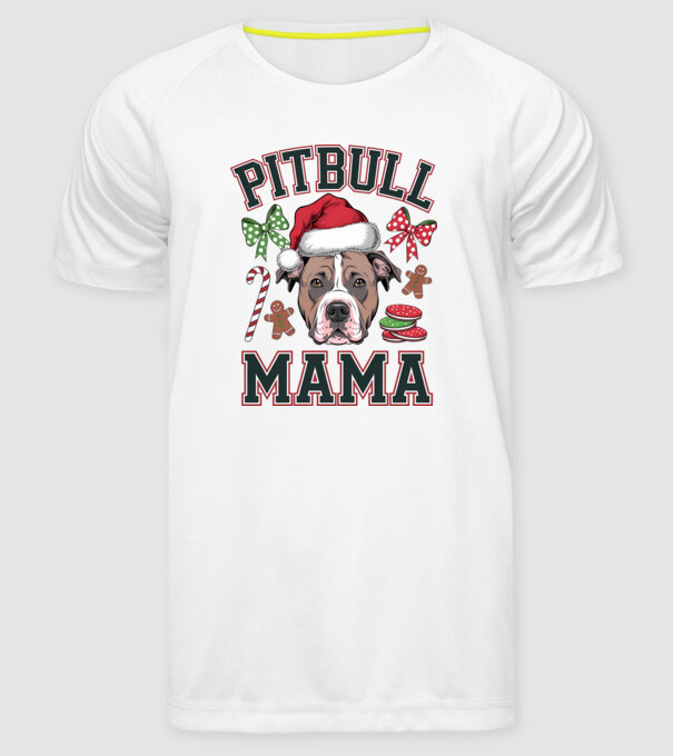 Pitbull Mama model alb pe tricou