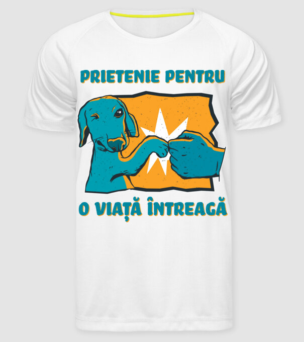 Prietenie pentru o viață întreagă model alb pe tricou