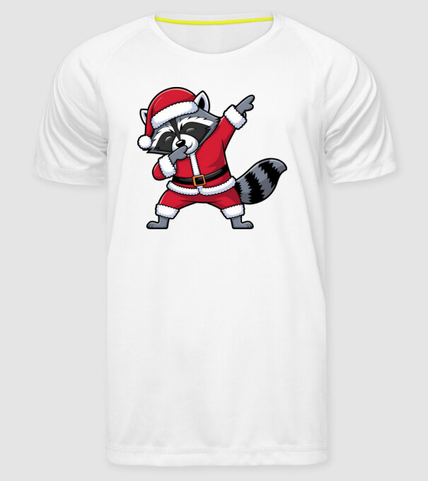 Raton Dab Xmas model alb pe tricou