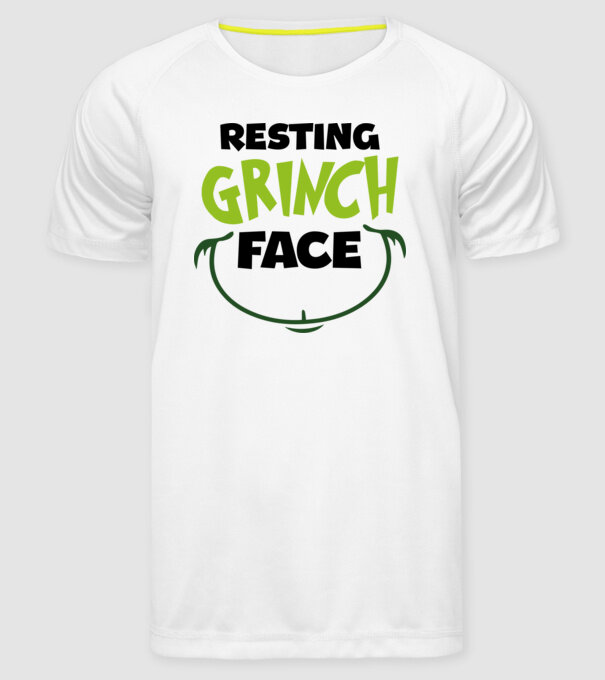 Resting Grinch face model alb pe tricou