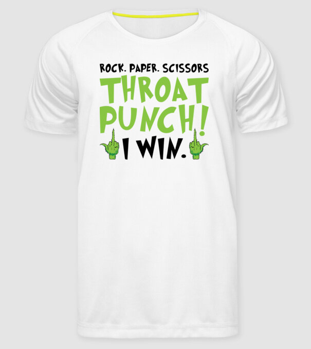 Rock paper scissors - Grinch model alb pe tricou