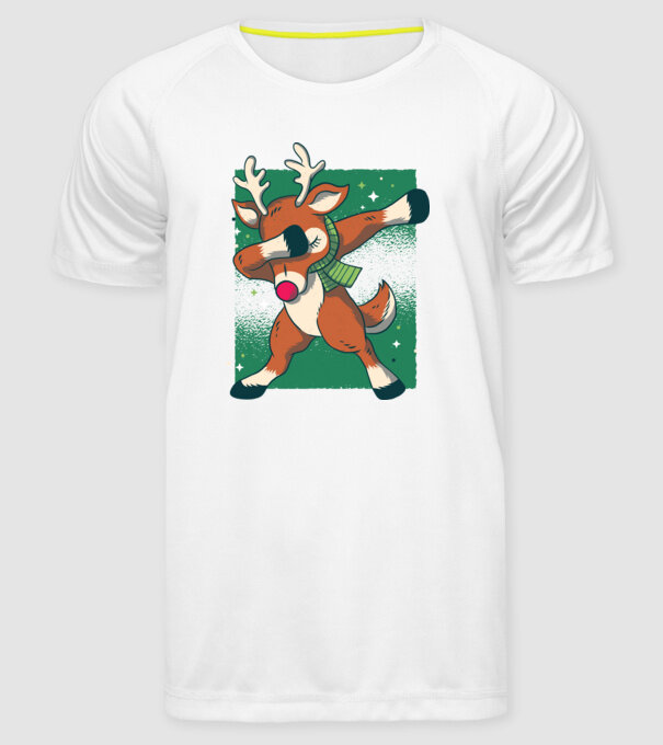 Rudolph DAB model alb pe tricou