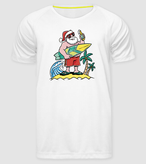 Santa Claus Summer model alb pe tricou