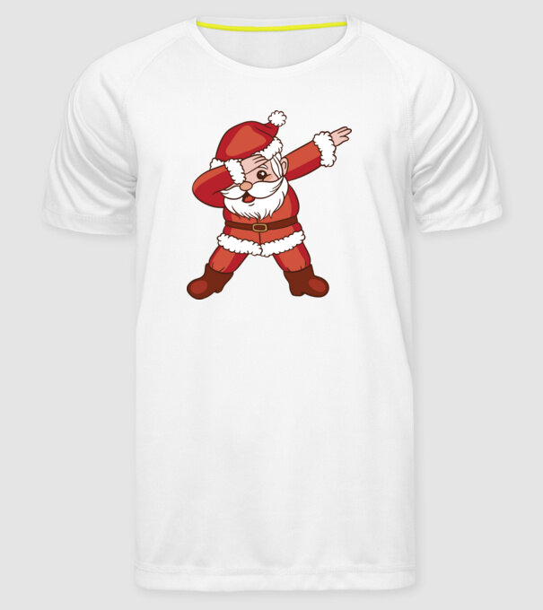 Santa Dab model alb pe tricou
