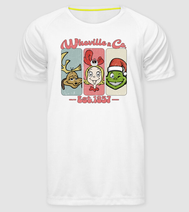 Whoville & Co - Grinch model alb pe tricou