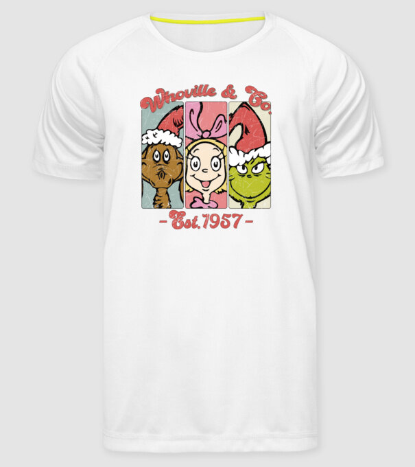 Whoville & Co. - Grinch model alb pe tricou
