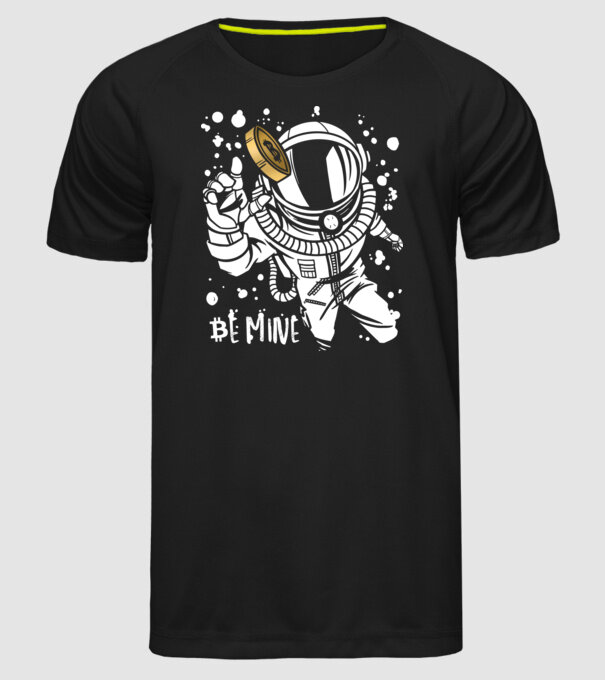 Bitcoin Astrounaut model negru pe tricou