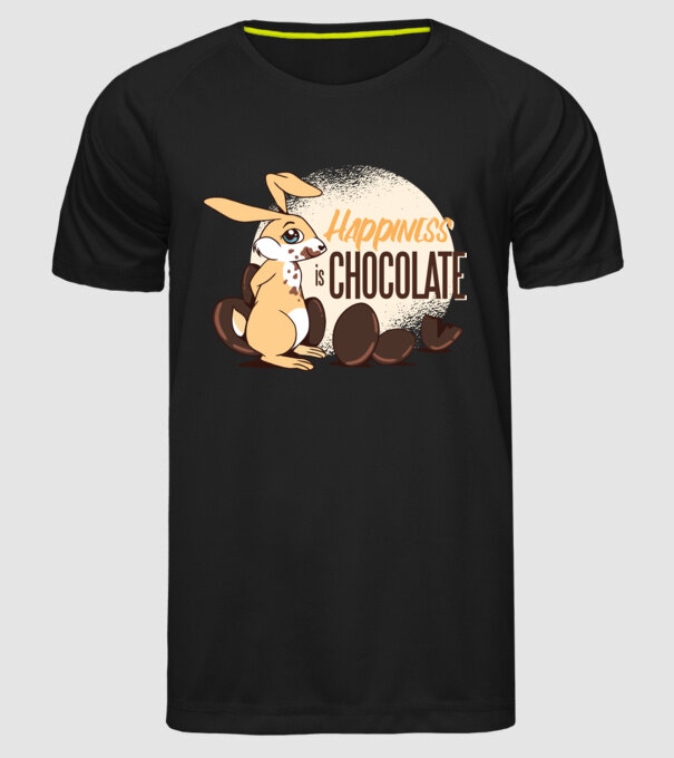 Fericirea este ciocolata model negru pe tricou