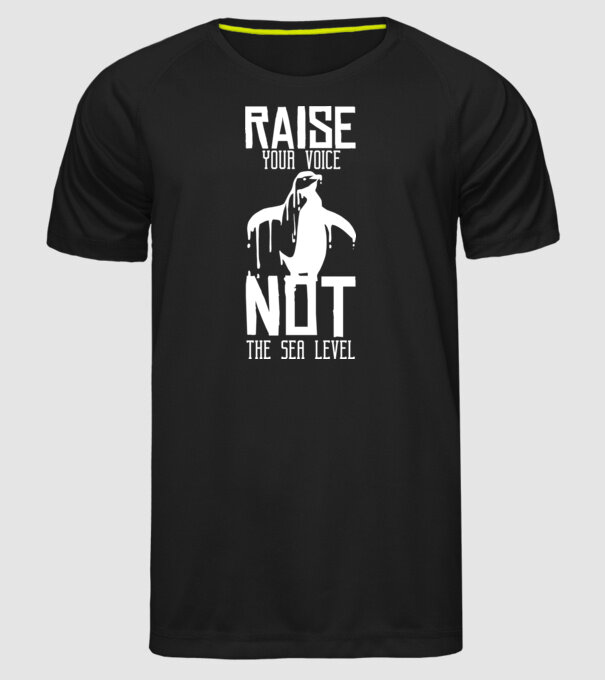 Ridică-ți vocea nu nivelul mării model negru pe tricou