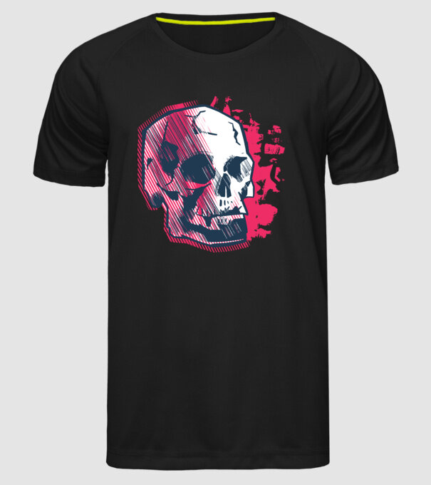 Craniu abstract model negru pe tricou