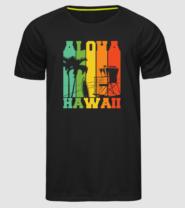 Aloha Hawaii model negru pe tricou