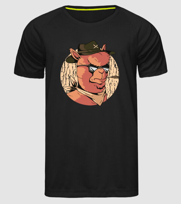 Alpaka model negru pe tricou
