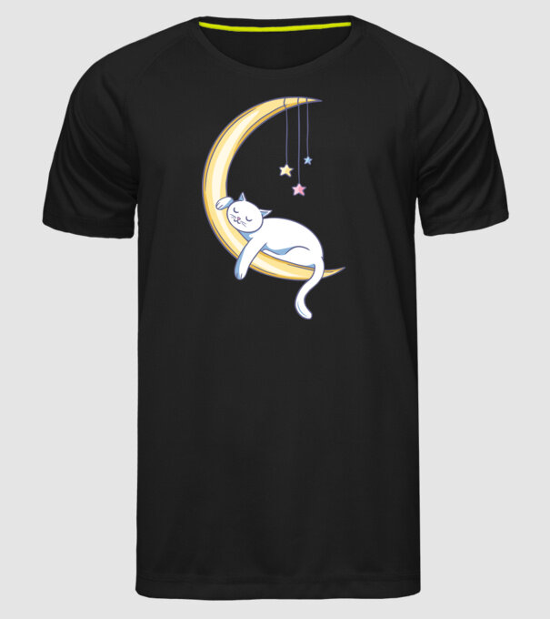 Pisicuța dormind model negru pe tricou