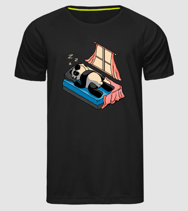 Panda dormind model negru pe tricou