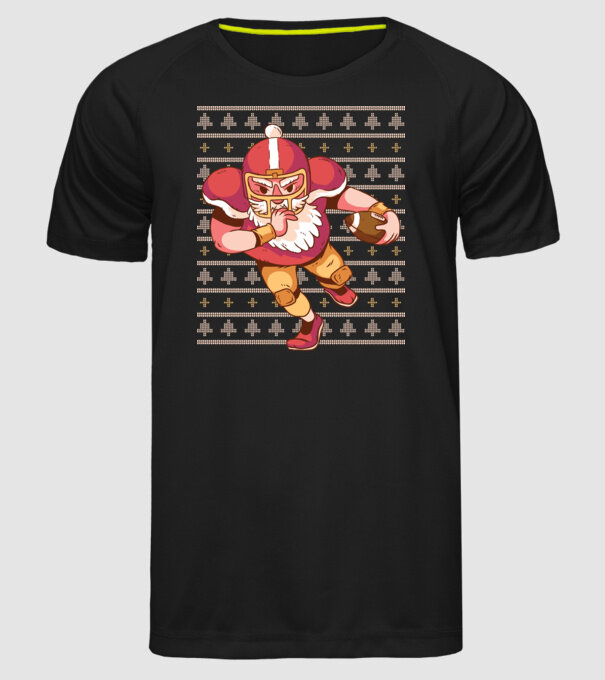 Fotbal american Moș Crăciun Touchdown Touchdown tricou Pulover urât cu model model negru pe tricou