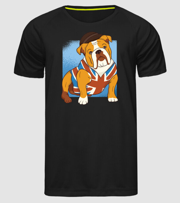 Bulldog englezesc model negru pe tricou