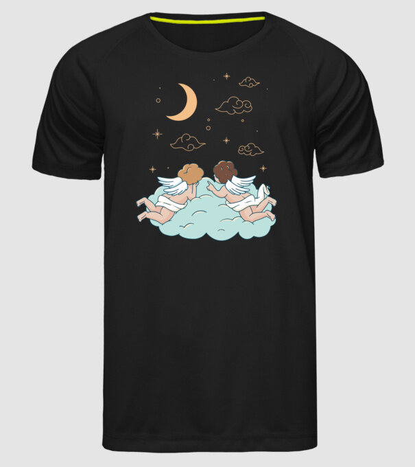 Îngeri model negru pe tricou