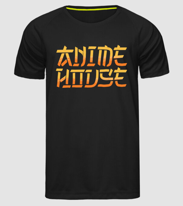 Anime House model negru pe tricou