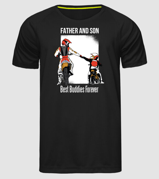 Tată și Fiu cei mai buni Prieteni - Motociclist model negru pe tricou