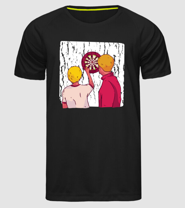 Darts Tată Fiu model negru pe tricou