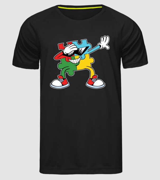 Autist DAB Puzzle model negru pe tricou