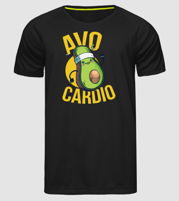 Avo Cardio Antrenament Avocado model negru pe tricou