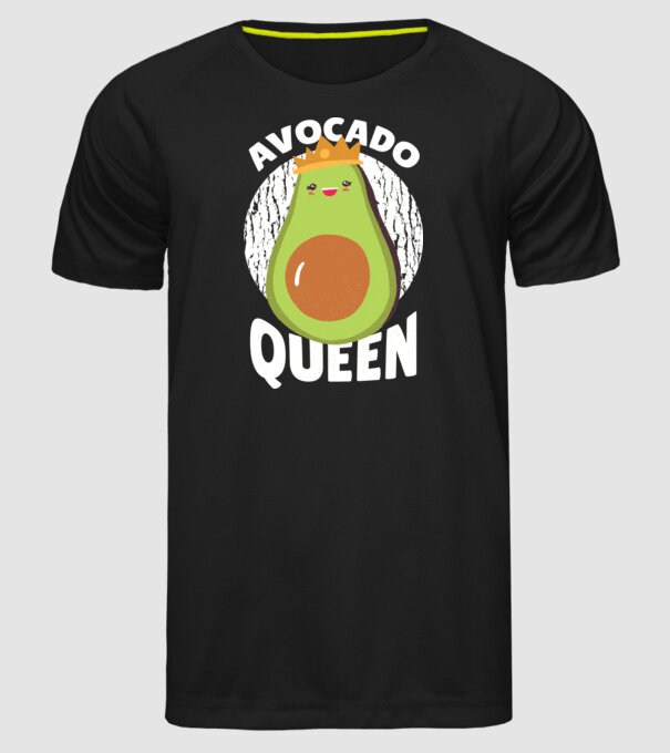 Avocado Queen Regina Avocado model negru pe tricou
