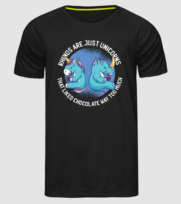 Rinocerul este, de asemenea, un unicorn model negru pe tricou