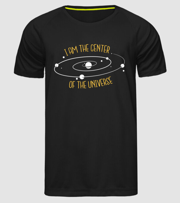 Centrul universului model negru pe tricou
