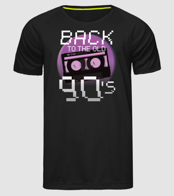 'Back to the 90s Înapoi în anii ''90' model negru pe tricou