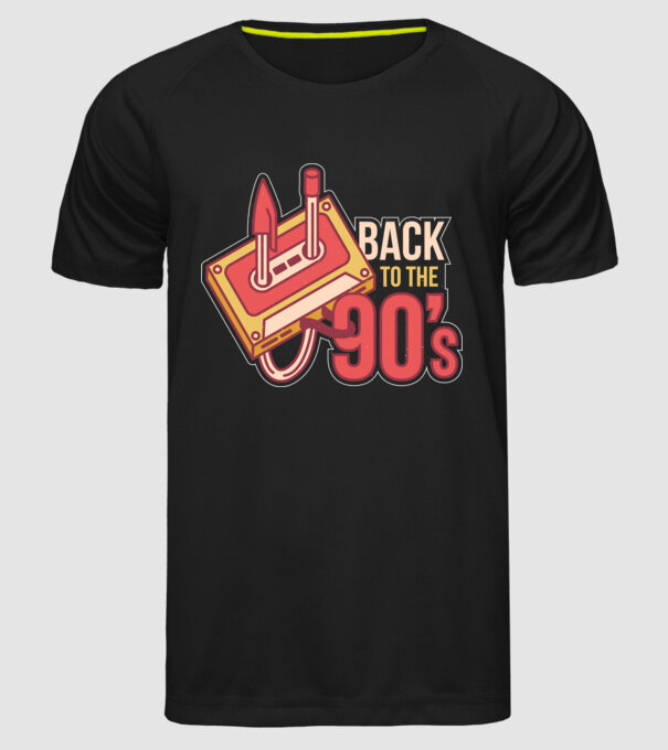 'Back to the 90s Înapoi în anii ''90 Retro' model negru pe tricou