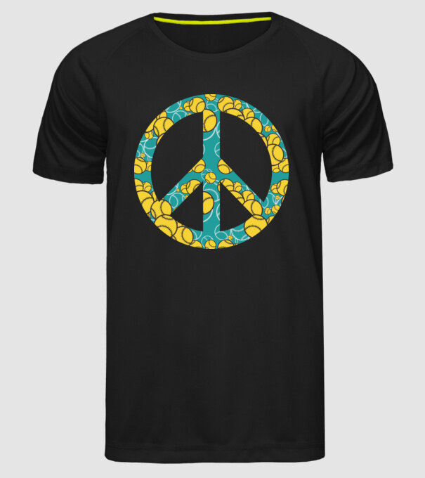 Simbol Baseball Peace model negru pe tricou