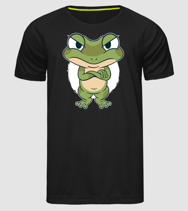 Broască model negru pe tricou