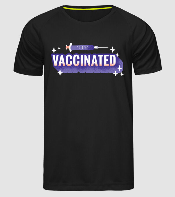 Vaccinat model negru pe tricou