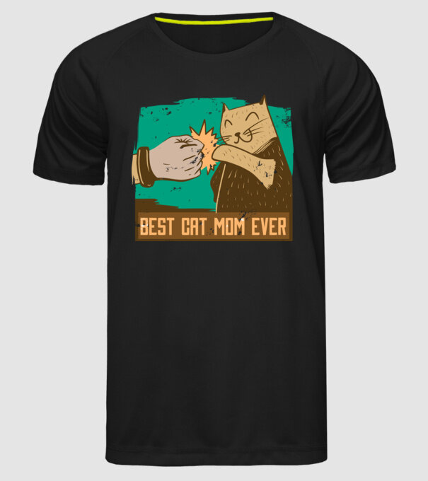Best Cat Mom Ever - Cea mai bună mamă cu pisici model negru pe tricou