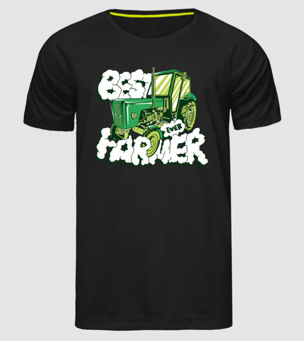Best Farmer Ever cu Tractor model negru pe tricou