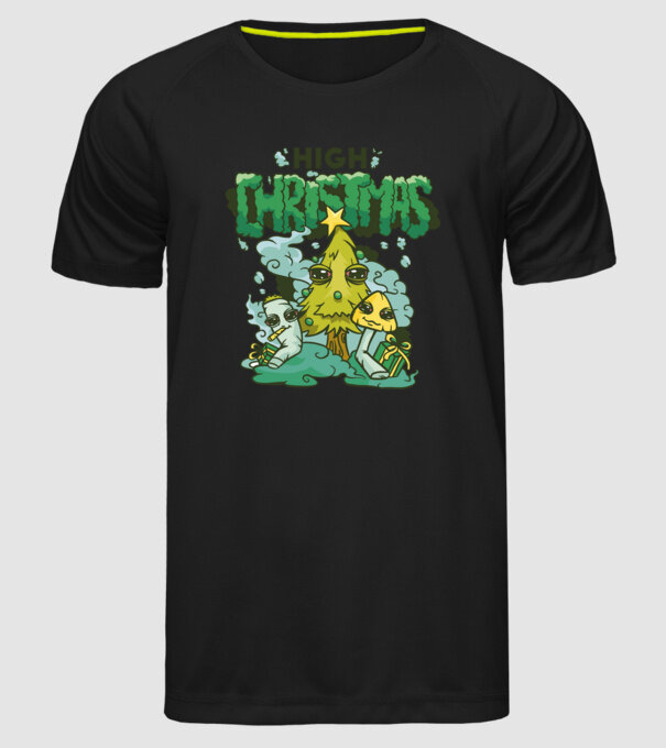 Crăciun drogat model negru pe tricou