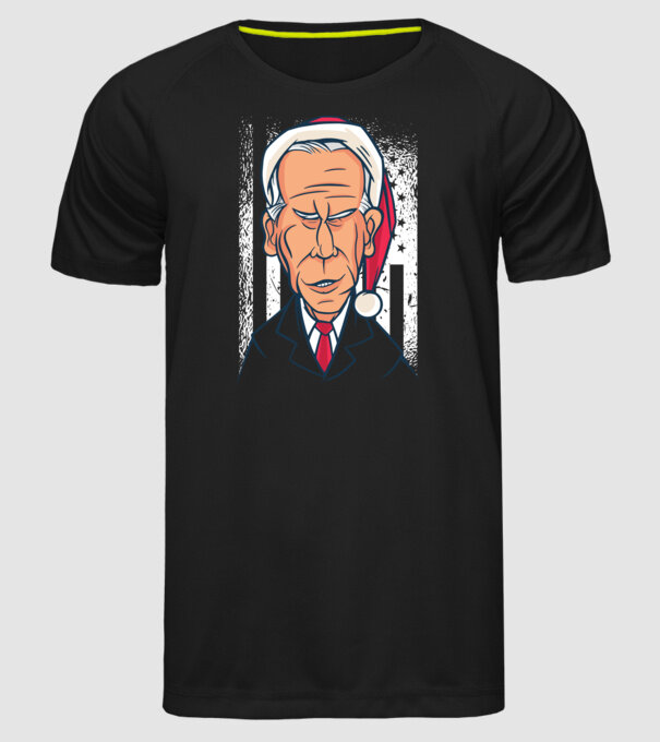 Crăciun Biden model negru pe tricou