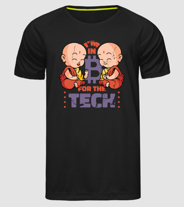 Călugări Buddha Bitcoin model negru pe tricou
