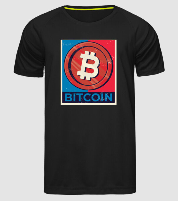 Bitcoin Criptomonedă model negru pe tricou