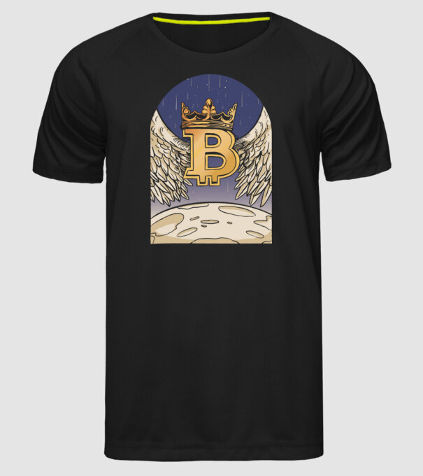 Bitcoin To The Moon Aselenizare model negru pe tricou