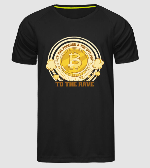 Bitcoin to the Rave model negru pe tricou