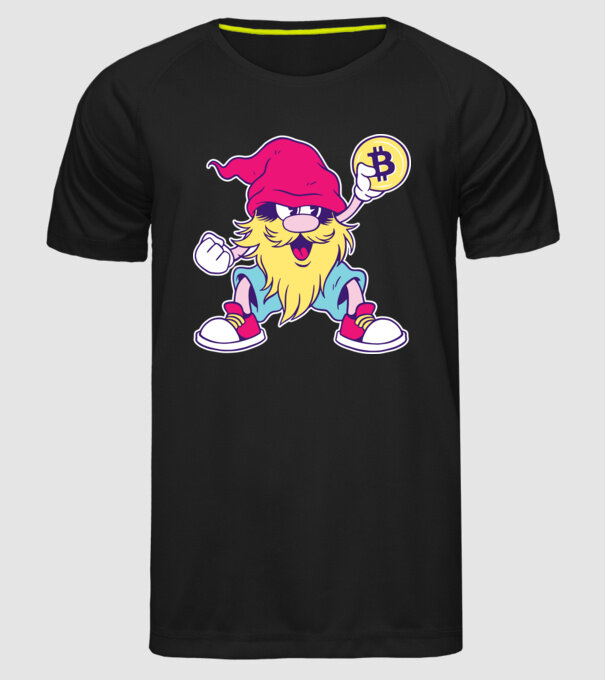 Pitic Bitcoin model negru pe tricou